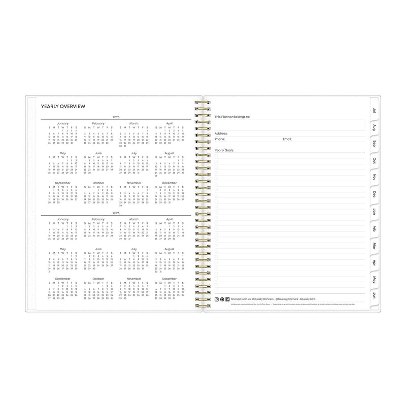 2025-2026 Blue Sky Gemma 8.5" x 11" Academic Year Weekly & Monthly Planner, Plastic Cover, Multicolored (118177-A26)