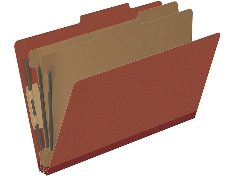 Medical Arts Press Pressboard Classification Folder, 2 Dividers, 2" Expansion, Legal Size, Red, 10/Box (DV-T52-26-3RED)