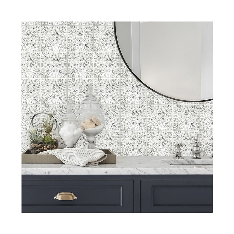 York Wallcoverings Tin Tile Peel and Stick Backsplash (TIL4623FLT)