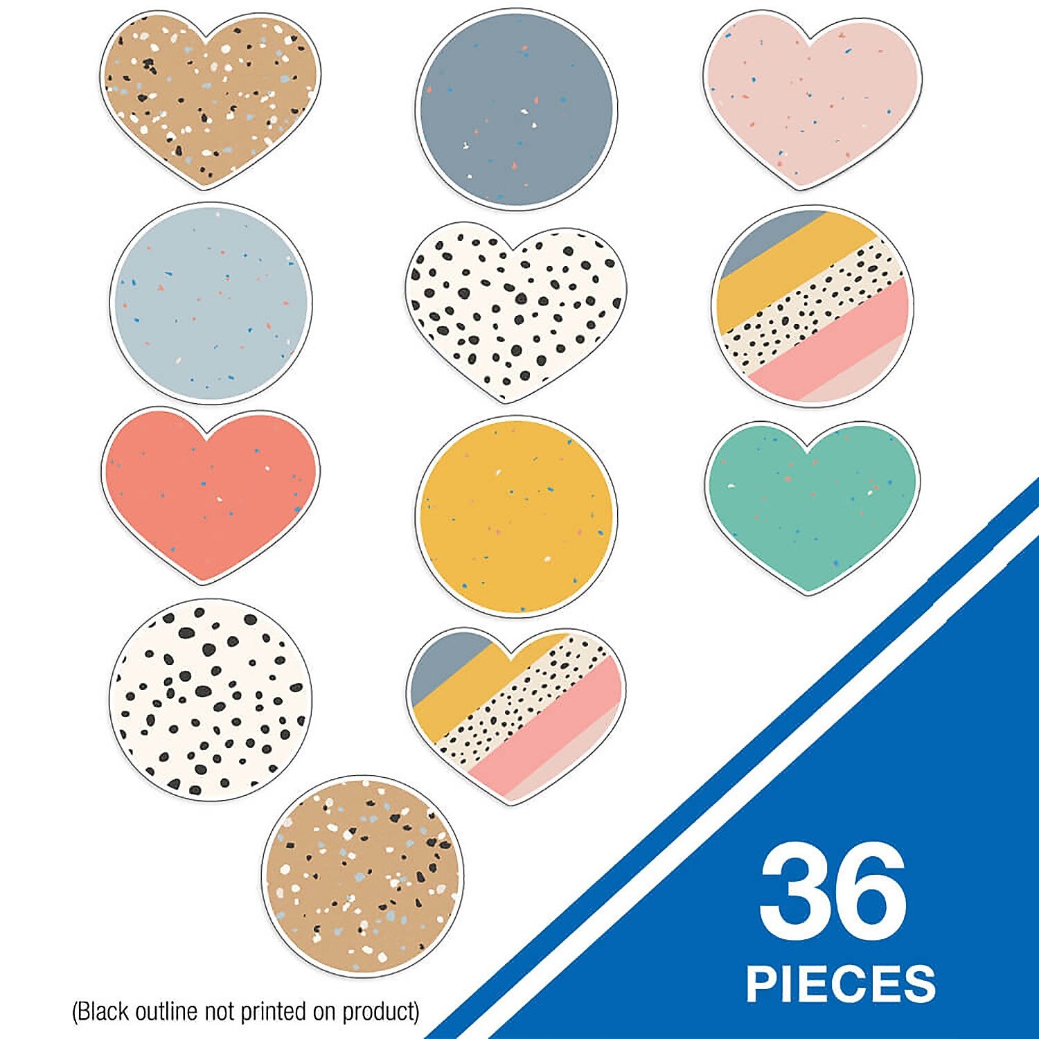 Carson Dellosa Education We Belong Jumbo Hearts & Dots Cut-Outs, 12/Pack, 3 Packs/Bundle (CD-120650-3)