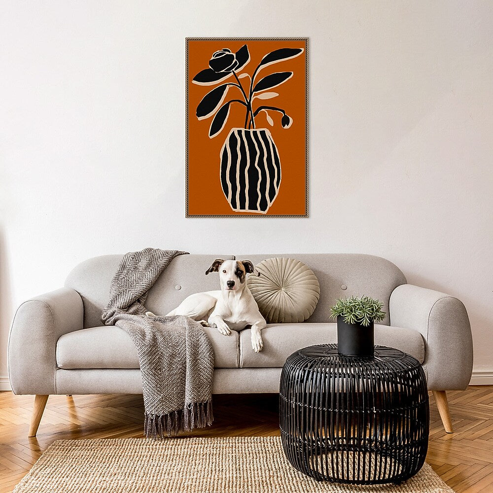 Amanti Art Ochre Still Life No 5 by Treechild  Framed Canvas Wall Art Print, 23" x 33" (A42678302772)