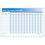 2026 ComplyRight Full Vacation Schedule 36" x 24" Yearly Dry Erase Wall Calendar, Blue/White (J0063)