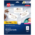 Avery Clean Edge Business Cards, 2" x 3 1/2", Matte White, 200/Pack (5871)