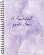 2025-2026 Willow Creek A Diamond's Gotta Shine 6.5" x 8.5" Academic Year Weekly & Monthly Planner, Multicolored (54819)