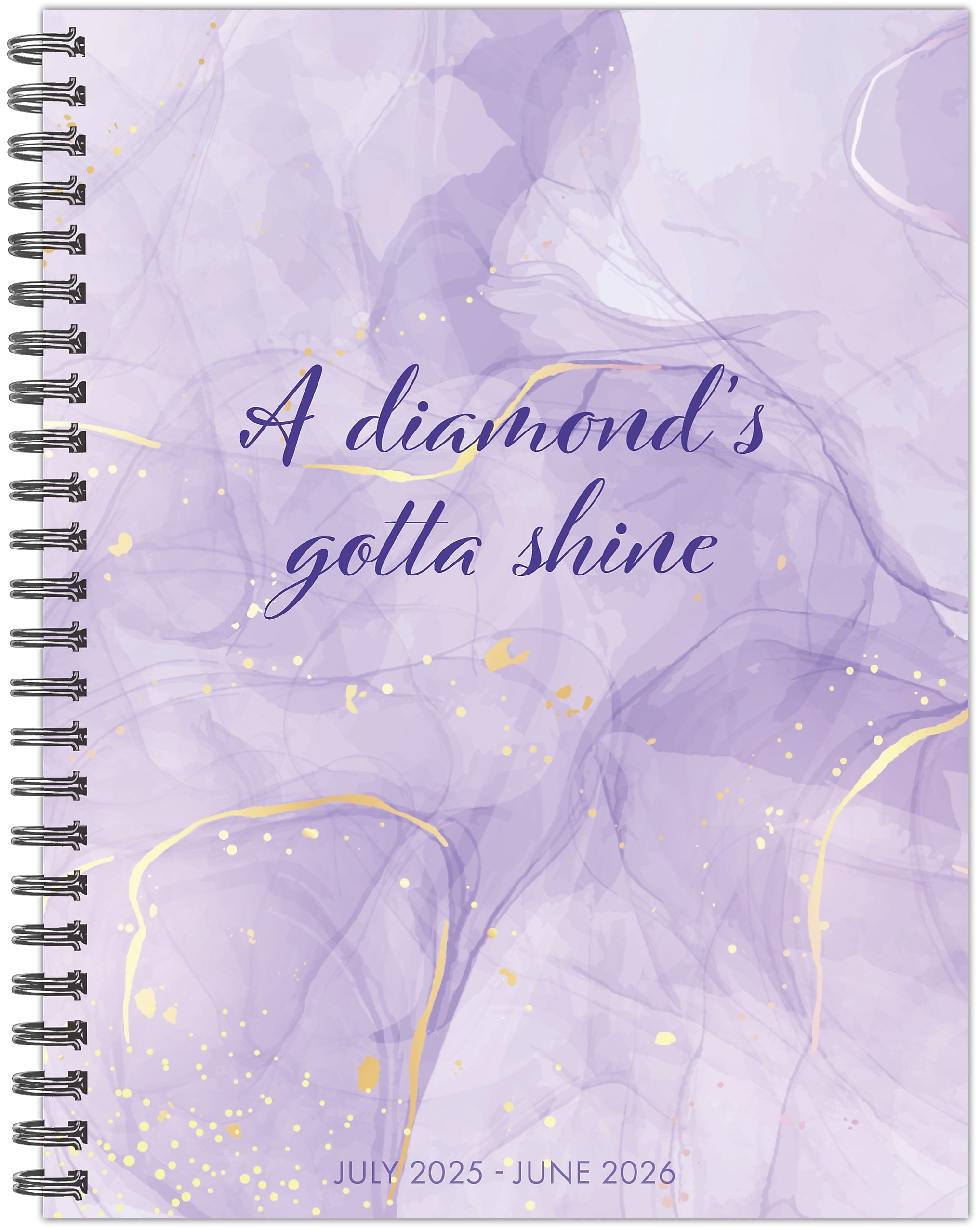2025-2026 Willow Creek A Diamond's Gotta Shine 6.5" x 8.5" Academic Year Weekly & Monthly Planner, Multicolored (54819)