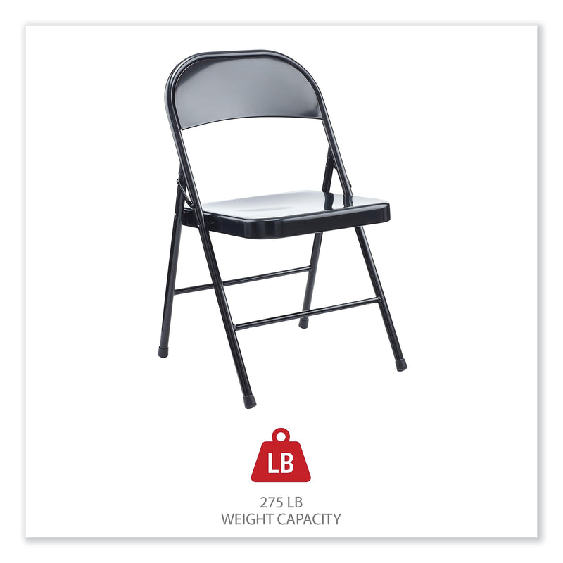 Alera Metal Office Folding Chair, Black, 4/Carton (ALECA941)