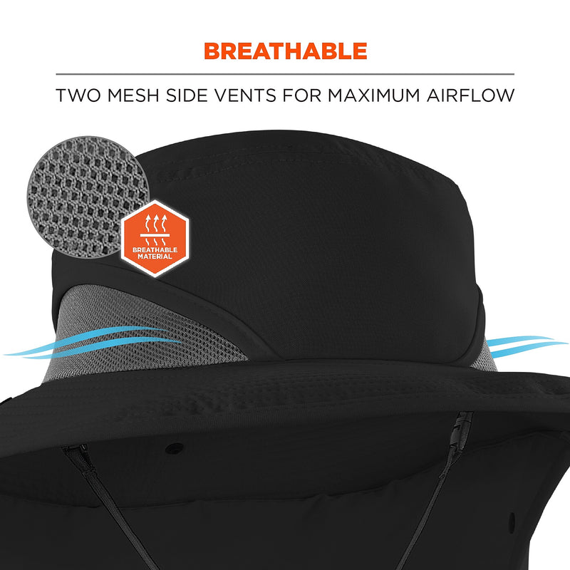 Chill-Its 8934 Cooling Sun Hat, Black, Small/Medium (12725)