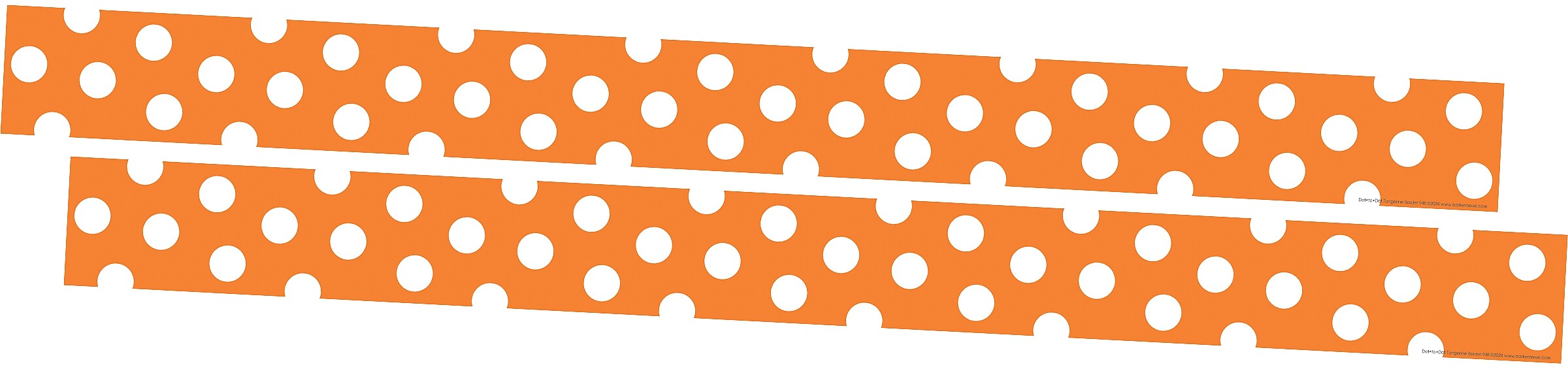 Barker Creek Double-Sided Border, 35" x 3", Dot to Dot Tangerine, 24/Pack (4436)