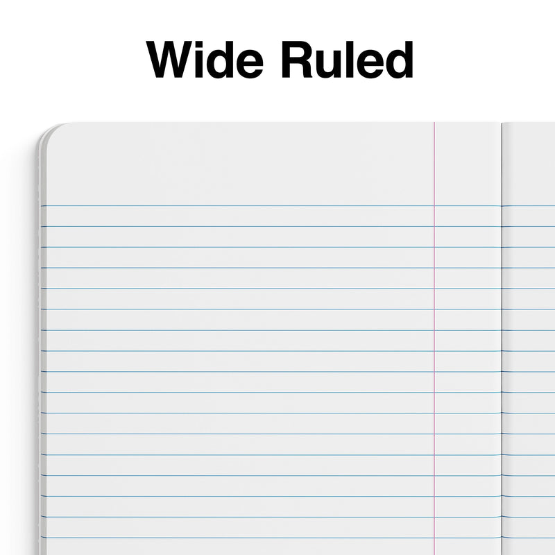 Staples™ Composition Notebook, 7.5" x 9.75", Wide Ruled, 80 Sheets, Blue/White, 24 Notebooks/Carton (55ST063CT)