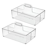 iDESIGN 2-Compartment Plastic Desk Organizer, Clear, 2 Piece (29187M2)