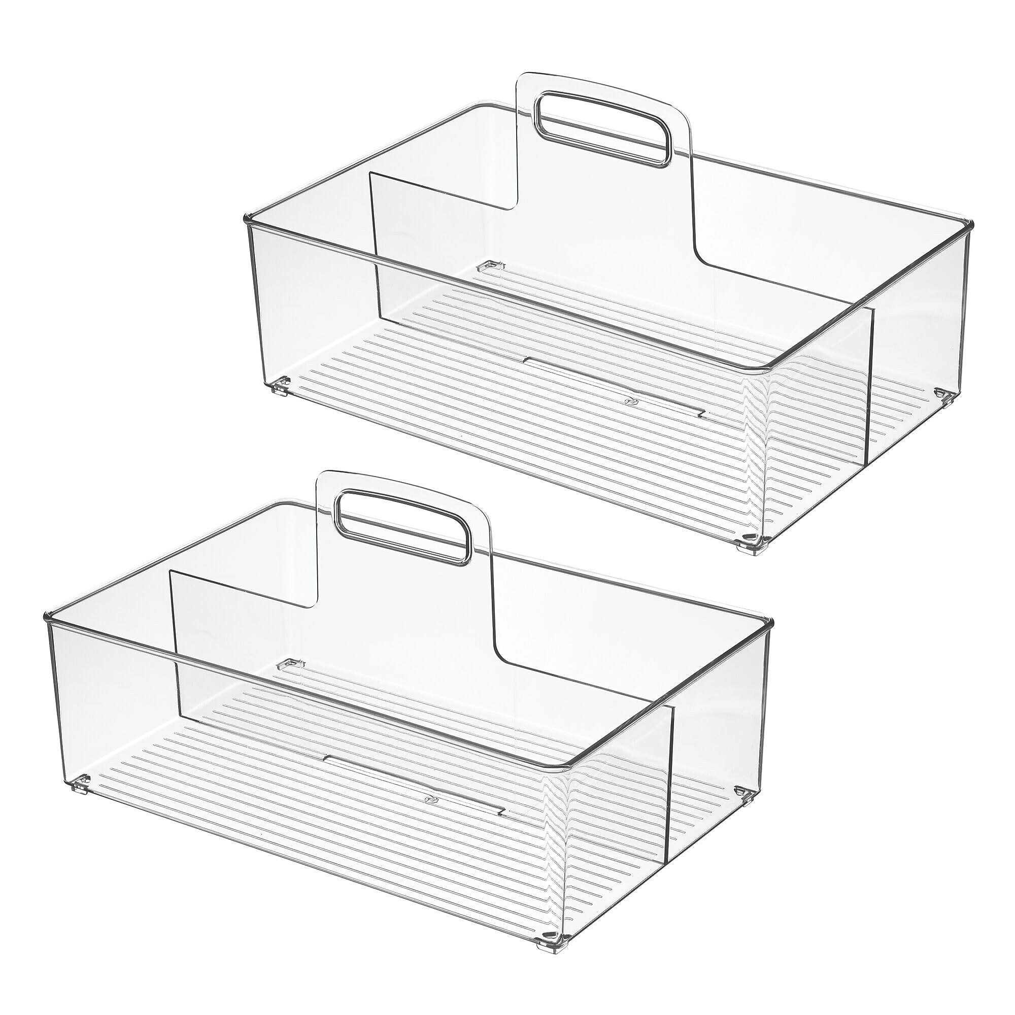 iDESIGN 2-Compartment Plastic Desk Organizer, Clear, 2 Piece (29187M2)