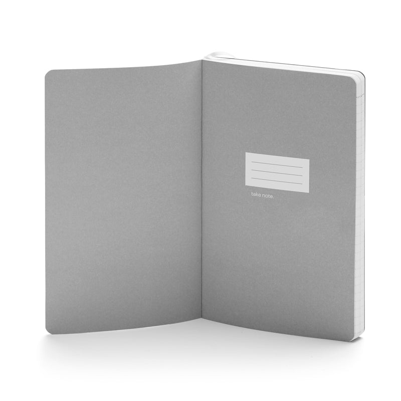 Poppin Professional Notebooks, 5" x 8.25", College Ruled, 96 Sheets, White (104336)