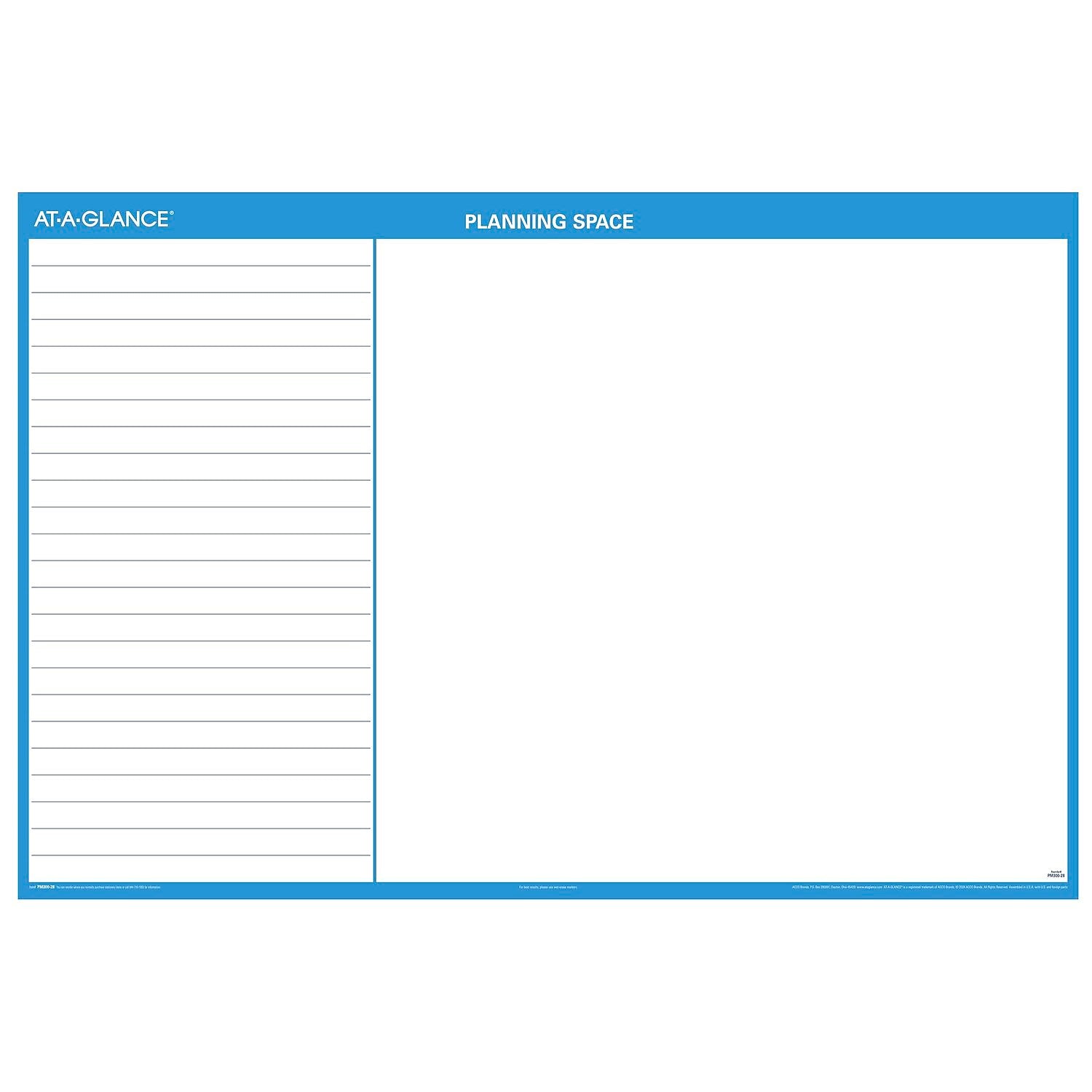 2026 AT-A-GLANCE 48" x 32" Yearly Dry Erase Wall Calendar, Reversible, White/Blue (PM300-28-26)
