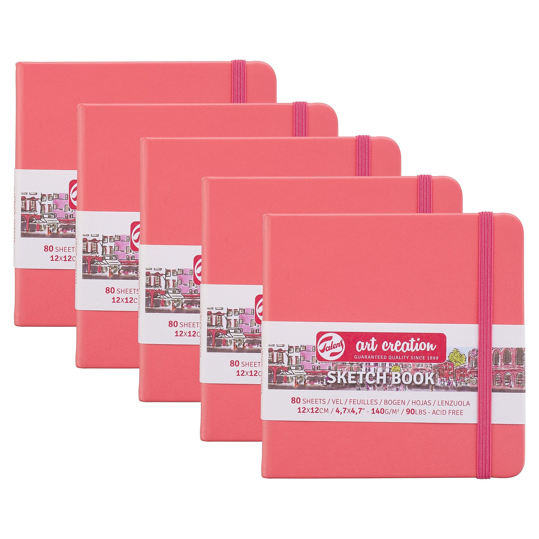 Talens Art Creation 4.7" x 4.7" Sketch Book, 80 Sheets/Book, 5/Bundle (TLN9314314M-5)