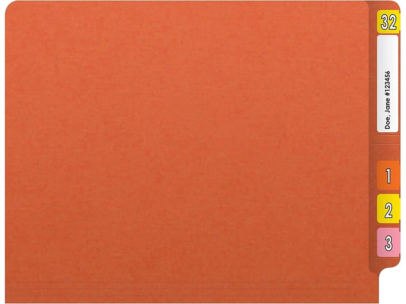 Medical Arts Press Reinforced End Tab File Folder, Straight Cut, Letter-Size, Orange, 50/Box (S-01601-ORG)