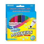Bulk Buys BAZIC 8 Color Broad Line Jumbo Washable Markers (DLRDY245906)