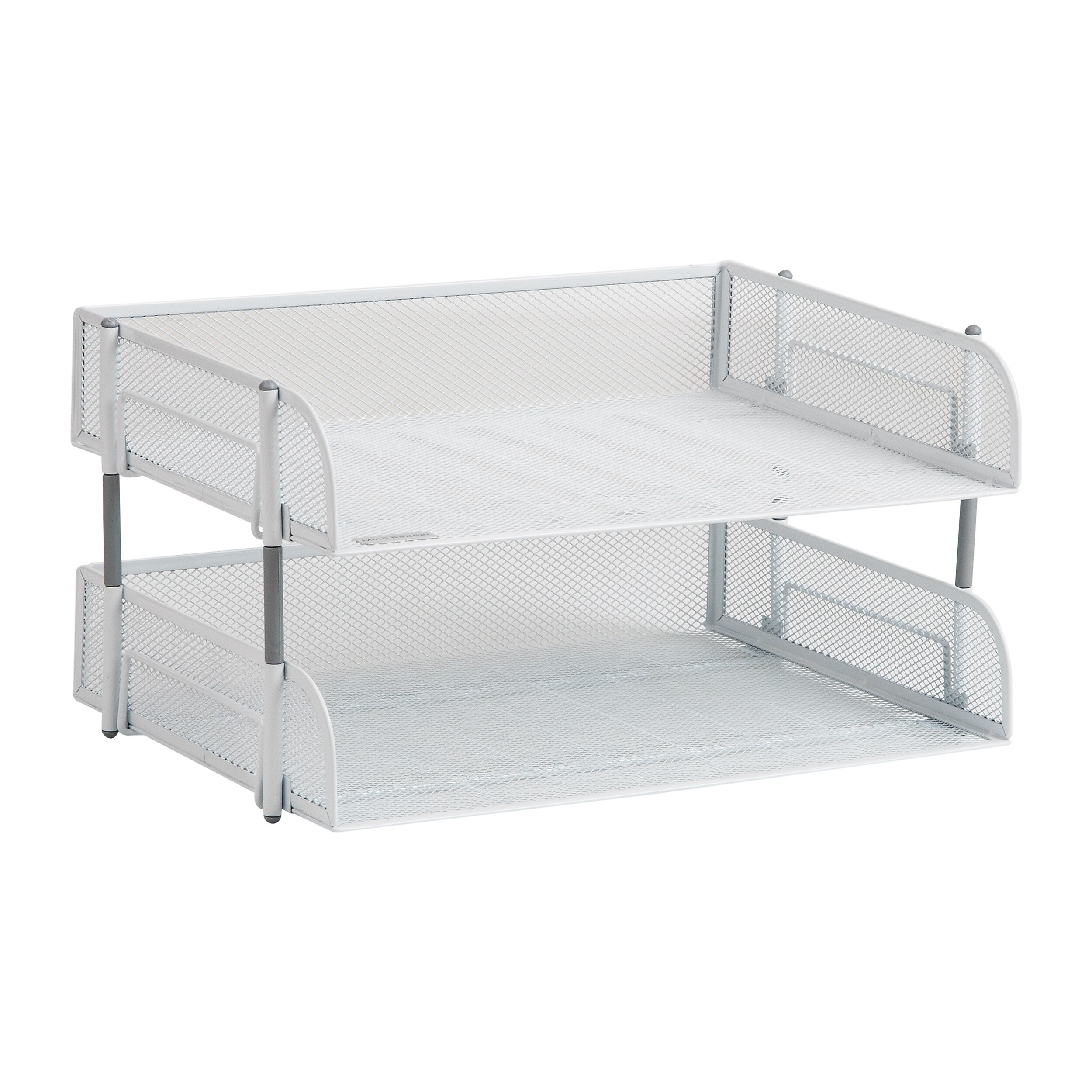 Mind Reader Metal Side Loading Stackable Letter Tray, White (ESTACK2-WHT)