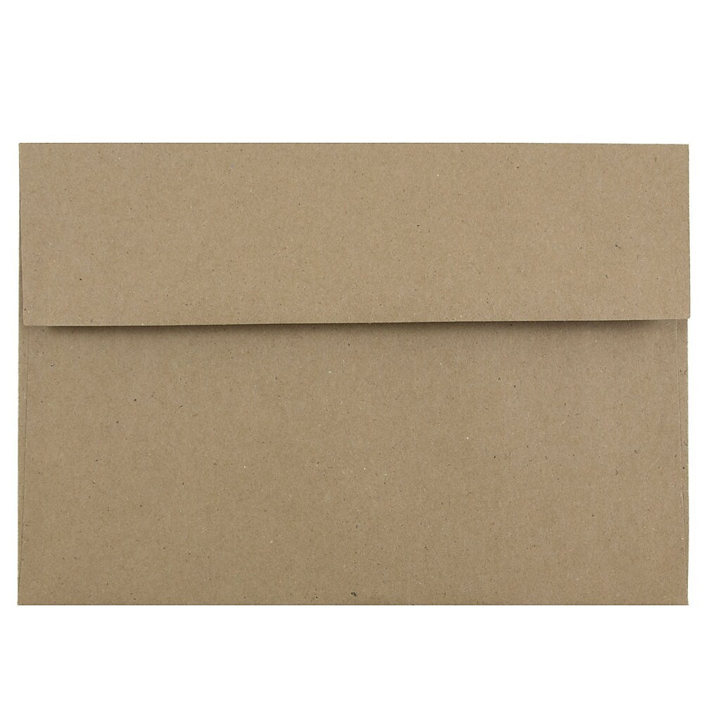JAM Paper A8 Booklet Envelope 5 1/2" x 8 1/8", Brown Kraft, 100/Pack (LEKR750d)