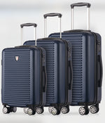 TUCCI 3-Piece Hardside Spinner Carry-On Luggage Set, TSA Checkpoint Friendly (T0280-03PC-BLU)