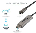 StarTech HDMI to USB C Audio/Video Adapter, Male to Male, Gray/Black (CDP2HDMM4MH)