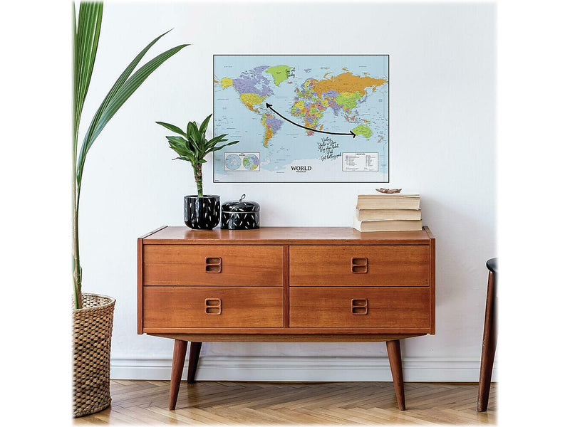 RoomMates Map of the World Contemporary Wall Decal, Geography (RMK4285GM)