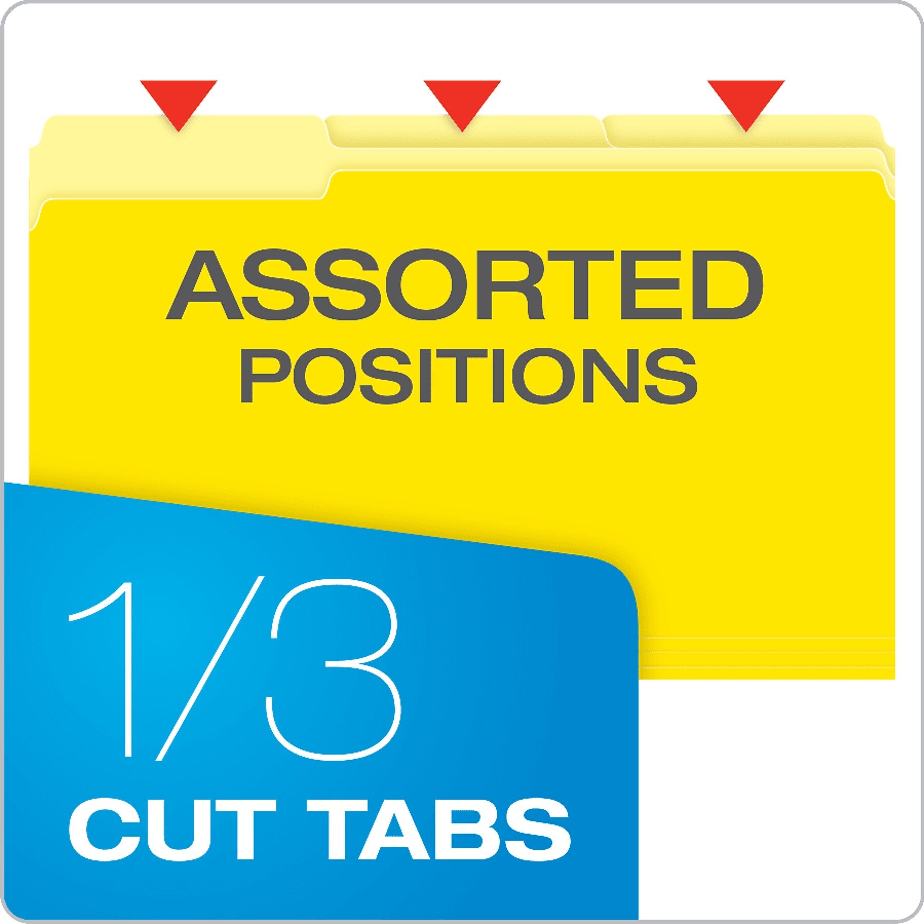 Pendaflex Recycled File Folder, 1/3-Cut Tab, Legal Size, Yellow, 100/Box (1531/3YEL)