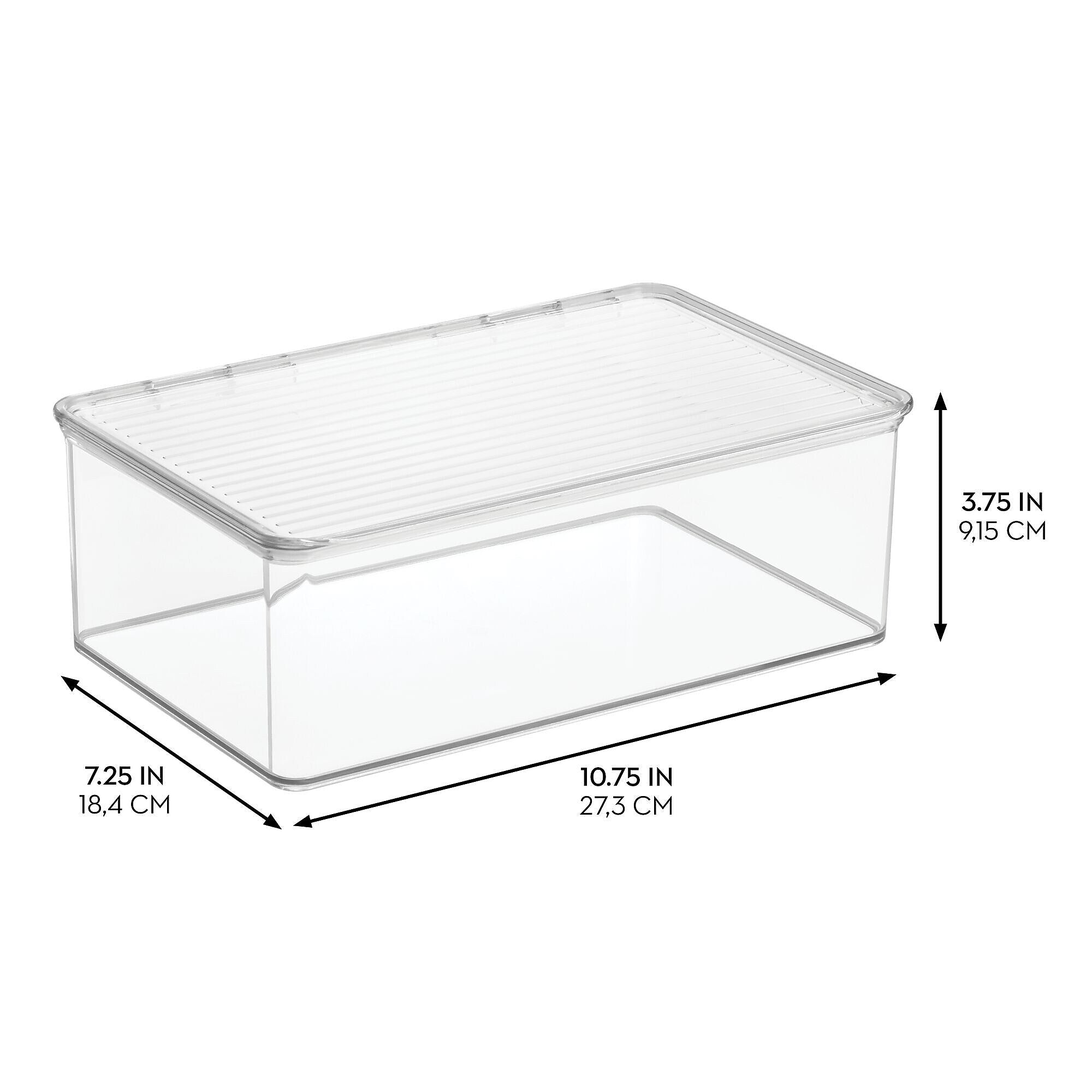 iDESIGN Hinged-Lid Organizers, Clear, 4/Set (27813M4)