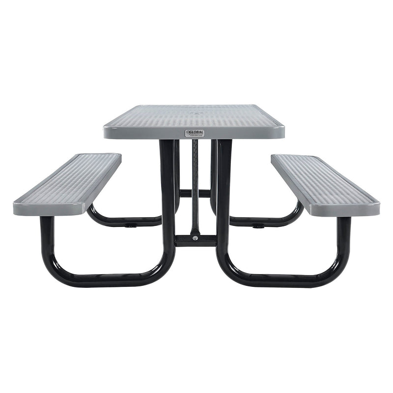 Global Industrial 8' Rectangular Picnic Table, Expanded Metal, Gray (277153GY)