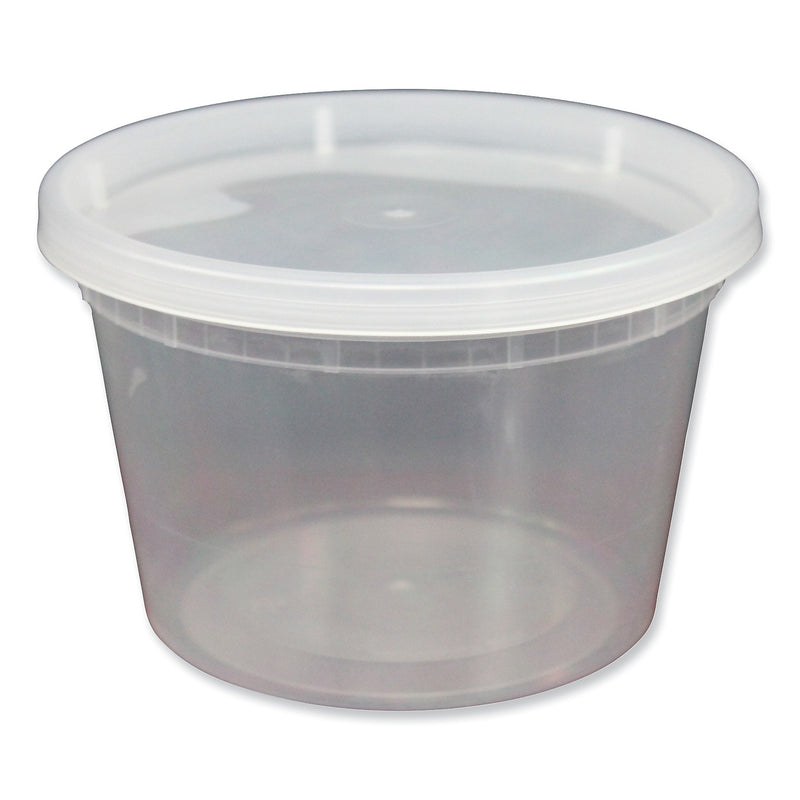 GEN Plastic Deli Containers with Lid, 16 oz, Clear, Plastic, 240/Carton