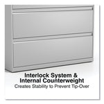 Alera 5-Drawer Lateral File Cabinet, Letter/Legal Size, Lockable, 67.63"H x 42"W x 18.63"D, Light Gray (ALEHLF4267LG)