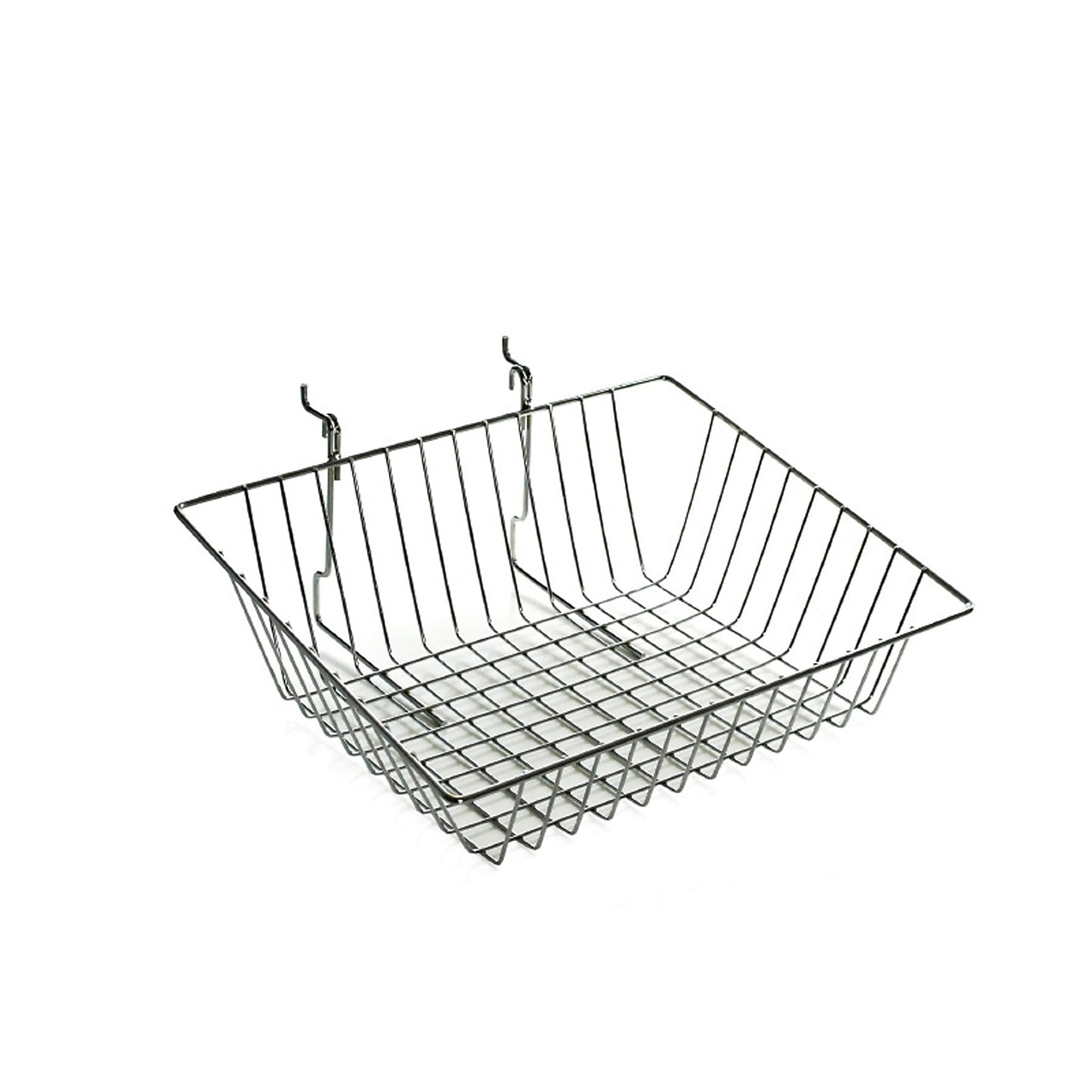 Azar Displays Sloped Chrome Wire Basket, 2/Pack (300624)