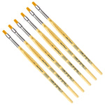 da Vinci JUNIOR Synthetics Tempera Student Round Brush, 6 Brushes/Pack (DVXVA3044-6)