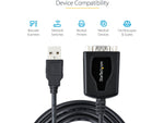 StarTech 3' USB-A to RS-232 Serial Adapter Cable, Male to Male, Black, Prolific Chip, COM Retention (1P3FPC-USB-SERIAL)