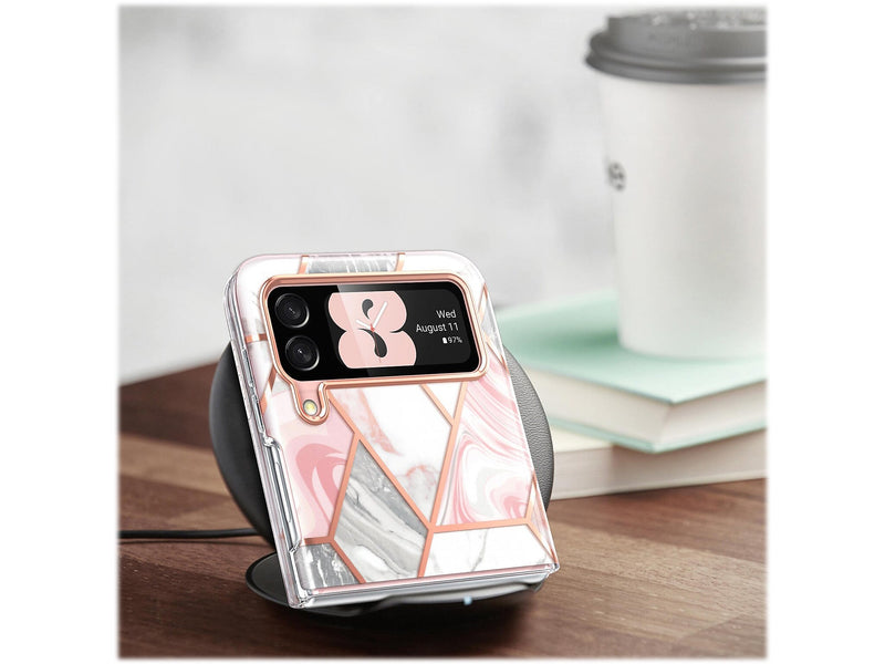 i-Blason Cosmo Marble Pink Snap Case for Samsung Galaxy Z Flip4 (Galaxy2022-ZFlip4-5G-Cosmo-Marble)