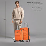 InUSA Trend 2-Piece Hardside Spinner Luggage Set, TSA Checkpoint Friendly, Orange (IUTRE0SM-ORA)