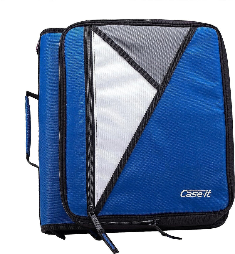 Case It 2" 3-Ring Zipper Binders, Blue (LT-007BLU)