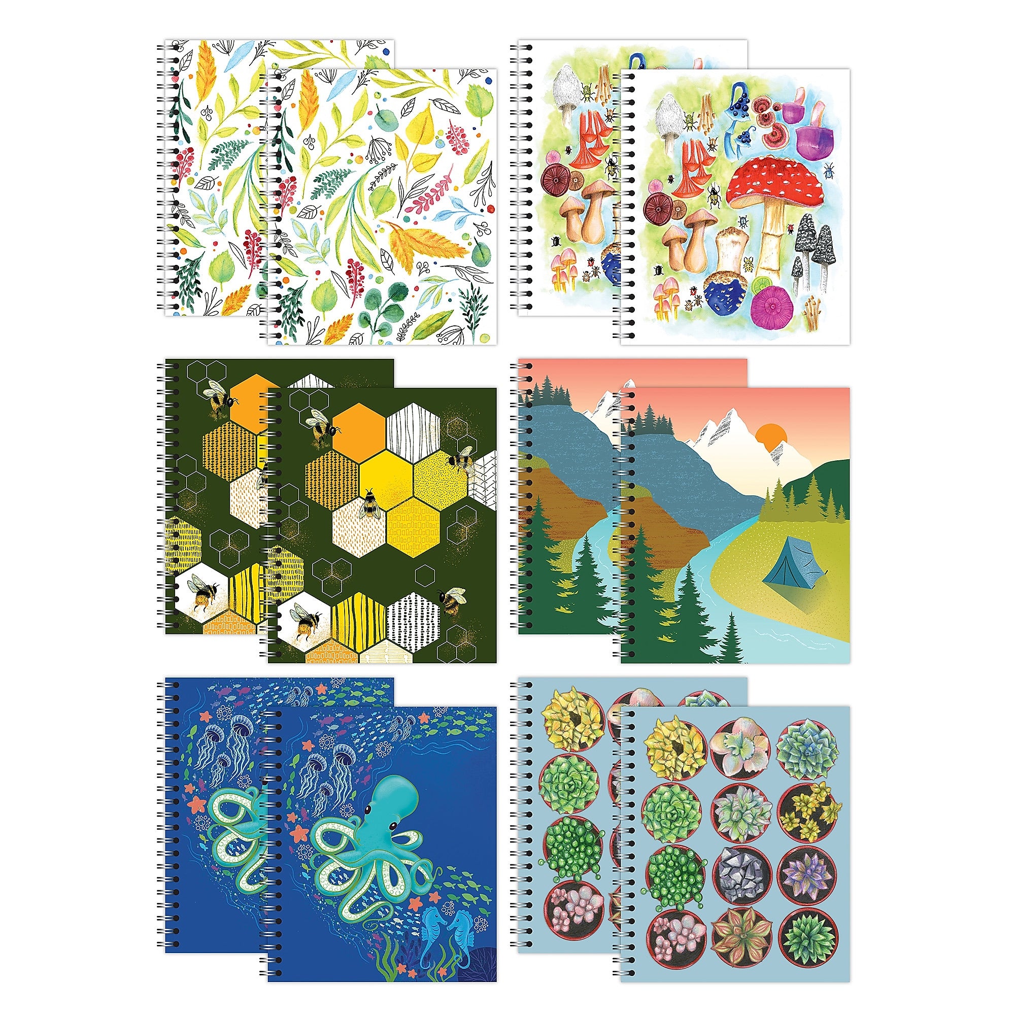 Roaring Spring New Leaf 1-Subject Notebooks, 9" x 11", College Ruled, 70 Sheets, Multicolor, 12/Carton (10843CS)
