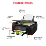 Canon PIXMA G3270 BK MegaTank Wireless Color Inkjet Printer, All-In-One Supertank, Print, Scan, Copy (5805C002)