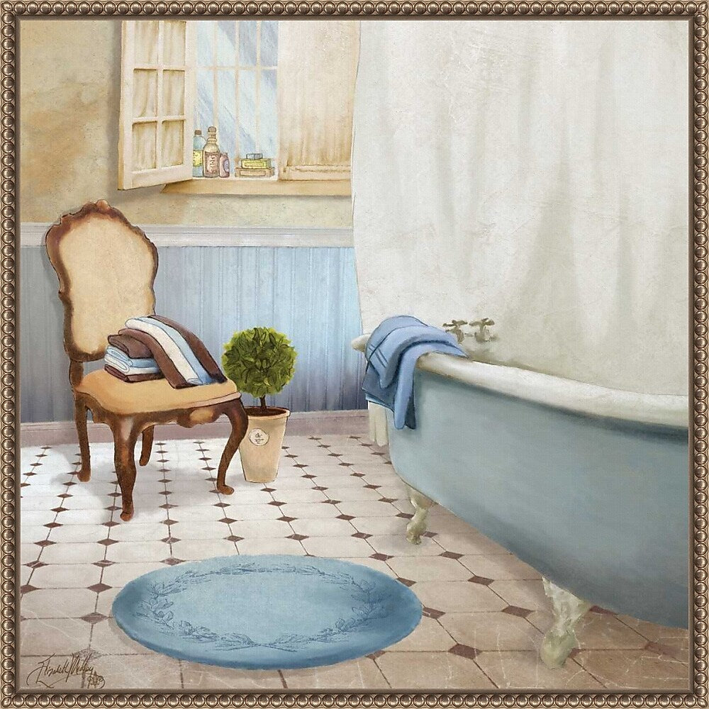 Amanti Art Sundance Bath I by Elizabeth Medley Framed Canvas Wall Art Print, 22" x 22" (A42678299387)