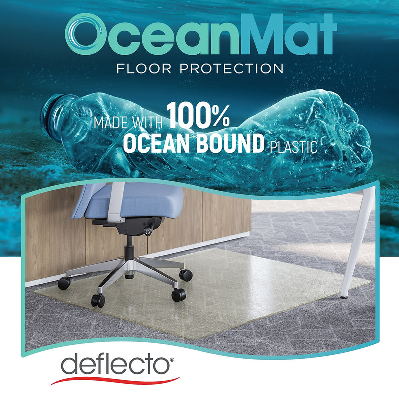 Deflect-O OceanMat Carpet Chair Mat, 36" x 48", Clear Plastic (CM1K142OCB)