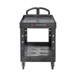 Rubbermaid 2-Shelf Plastic/Poly Mobile Utility Cart with Swivel Wheels, Black (FG454600BLA)