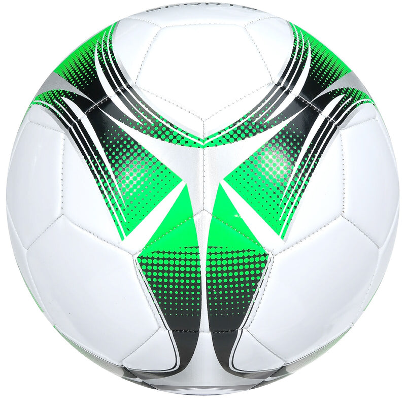 Xcello Sports Size 4 Soccer Balls with Pump, Black/Green/Silver, White/Green/Silver, 2/Pack (SB-S4-2-ASST-7)