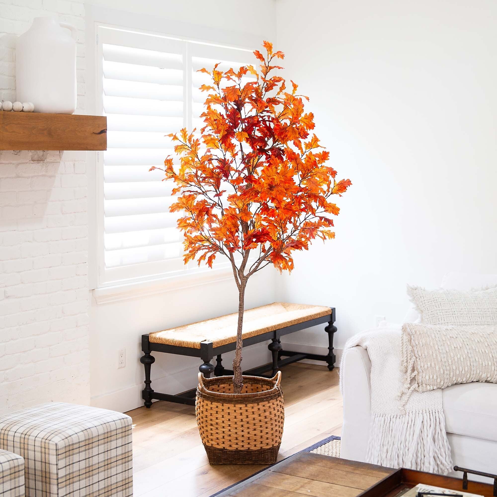 Nearly Natural 7' Autumn Oak Artificial Fall Tree (T4808)