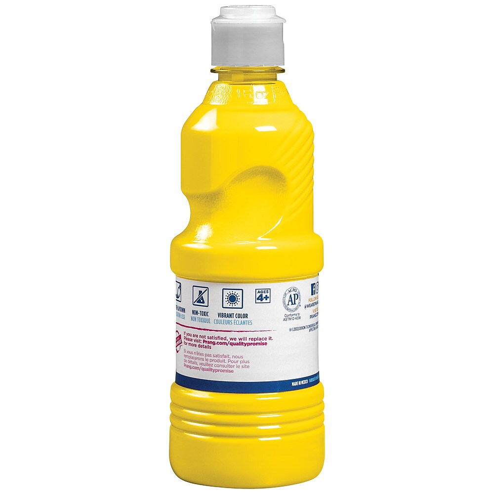 Prang Ready-to-Use Washable Tempera Paint, Yellow, 16 oz. (21603S)