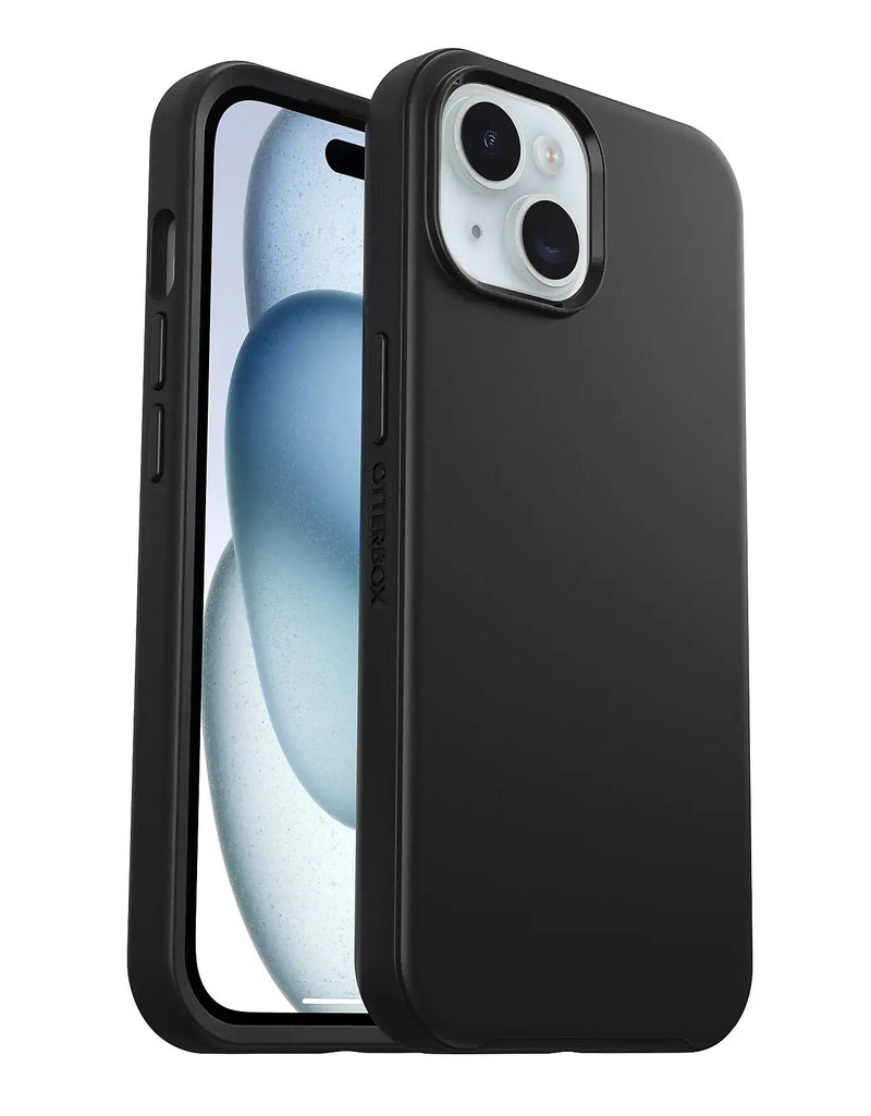 OtterBox Symmetry MagSafe Rugged Case for iPhone 15/14/13, Shock Absorbing, Black (77-92925)