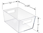 Azar Large Open Lid Storage Tote, Clear, 4/Pack (556237-4PK)