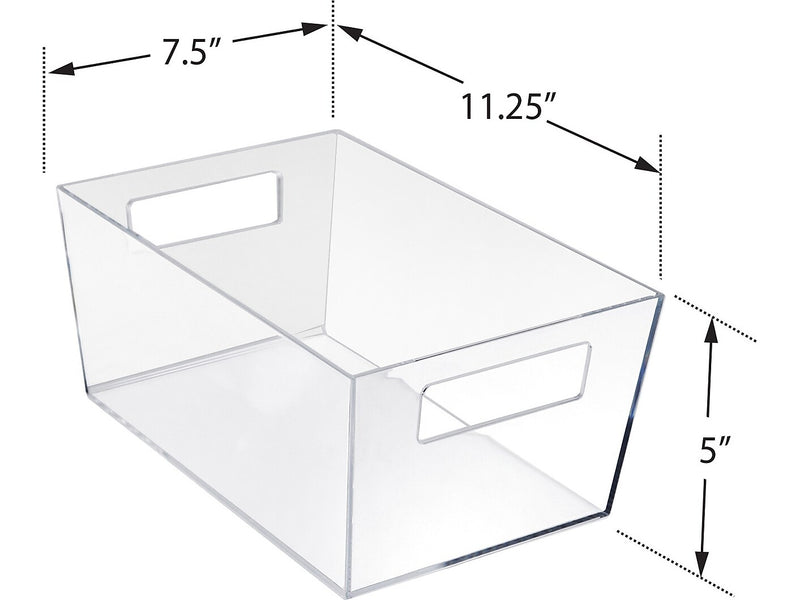 Azar Large Open Lid Storage Tote, Clear, 4/Pack (556237-4PK)