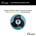 Champion Sports 6 lbs. Rhino Elite Medicine Ball, Blue (CHMP696)