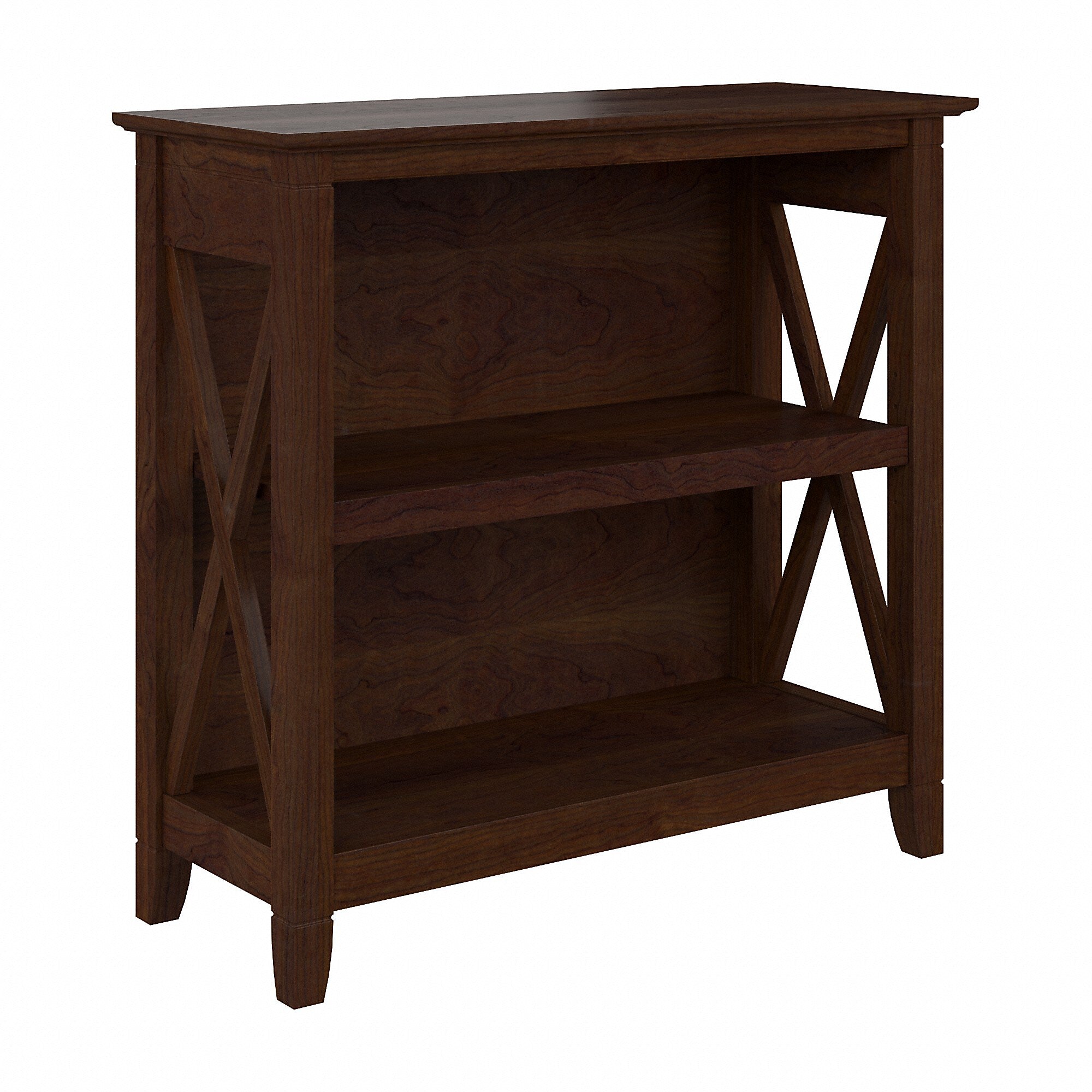 Bush Furniture Key West 30"H 2-Shelf Bookcase with Adjustable Shelf, Bing Cherry (KWB124BC-03)