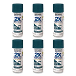 Rust-Oleum Painter's Touch 2X Ultra Cover Spray Paint, Teal, 12 oz., 6/Carton (331185)
